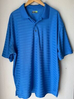 Links Edition Titanium Men’s Blue Performance Polo Golf Shirt Size XXL